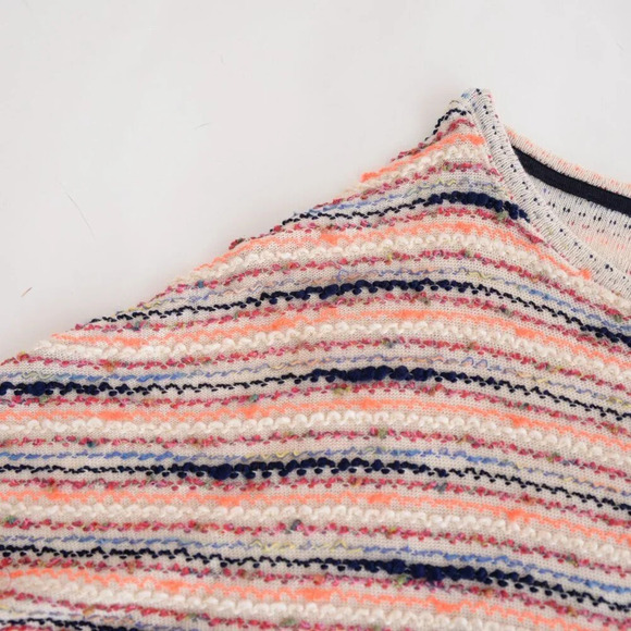 Anthropologie 9-His Stcl Orange Navy Knit Postmark Spacedye Threaded Sweater XS - Picture 9 of 11